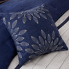 7pc Blue & Grey Microsuede Comforter Set AND Decorative Pillows (Palmer-Blue)