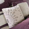 7pc Plum Purple & Grey Microsuede Comforter Set AND Decorative Pillows (Palmer-Purple)
