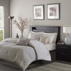 7pc Soft Silver Ombre Woven Comforter Set AND Decorative Pillows (Biloxi-Silver)