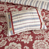 Classic Red Ivory & Blue Floral Comforter Set AND Decorative Pillows (Lucy-Red)