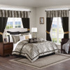 24pc Black & Gold Comforter Set, Sheets, Pillows, Curtains AND More (Michelle-Black)