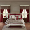 24pc Burgundy & Taupe Embroidered Comforter Set, Sheets, Pillows, Curtains AND More (Jelena-Red)