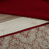 24pc Burgundy & Taupe Embroidered Comforter Set, Sheets, Pillows, Curtains AND More (Jelena-Red)