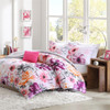  Bright Pink & Purple Floral Comforter Set AND Decorative Pillows (Olivia-Pink)