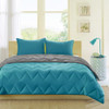 Teal Blue & Grey Reversible Comforter AND Matching Pillow Shams (Trixie-Teal)