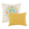 Yellow & Orange Floral Medallion Comforter Set AND Decorative Pillows (Nina-Multi)