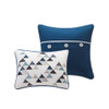 Shades of Blue Grey & White Plaid Comforter Set AND Decorative Pillows (Camilo-Blue)