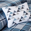 Shades of Blue Grey & White Plaid Comforter Set AND Decorative Pillows (Camilo-Blue)