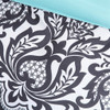 Bold Black White & Teal Damask Comforter Set AND Decorative Pillows (Leona-Black)