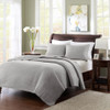 Solid Grey Coverlet Quilt AND Decorative Pillow Shams (Keaton-Grey-cov)