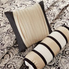 6pc Black & Gold Jacquard Weave Coverlet Quilt Set AND Decorative Pillows (Aubrey-Black-cov)
