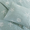 4pc Blue & White Coastal Seashells Coverlet Quilt Set AND Decorative Pillow (Seaside-Blue-Cov)