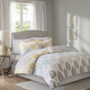 Yellow Aqua & Grey Reversible Comforter Set AND Matching Sheet Set (Central Park-Yellow/Aqua)