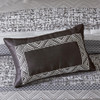 7pc Silver Grey Woven Jacquard Comforter Set AND Decorative Pillow (Rhapsody-Multi)