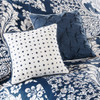 6pc Indigo Blue & White Ogee Cotton Duvet Cover Bedding Set AND Decorative Pillows (Vienna-Indigo-duv)
