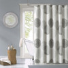 Grey & White Circular Design Fabric Shower Curtain - 72" x 72" (Knowles-Grey-Shower)