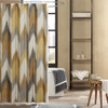 Yellow & Taupe Broken Chevron Cotton Fabric Shower Curtain - 72" x 72" (Alpine-Yellow-Shower)