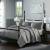 Grey Cotton Quilted Coverlet AND Decorative Shams (Serene-Grey-cov)