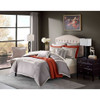 Grey & Pearl Herringbone Jacquard Comforter Set AND Decorative Pillows (Savoy-Grey)