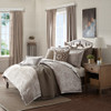 Ivory & Brown Woven Jacquard Floral Comforter Set AND Decorative Pillows (Sophia-Ivory)