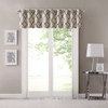 Khaki Brown & Black Fretwork Pattern Window Valance - Grommet Top (Saratoga-Khaki)