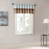 Blue & Brown Striped Pintucked Window Valance - Rod Pocket (Tradewinds-Blue-val)