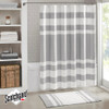 Grey & White Striped Waffle Weave Fabric Shower Curtain - 72" x 72" (Spa Waffle-Grey-Shower)