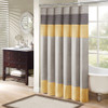 Grey & Yellow Pintuck Striped Fabric Shower Curtain - 72" x 72" (Amherst-Yellow-Shower)