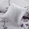 7pc Purple & Grey Floral Cotton Duvet Cover Set AND Decorative Pillows (Holly-Purple-duv)
