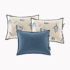 6pc Coastal Blue & Taupe Quilted Daybed Set AND Decorative Pillow (Bayside-Blue-DB)