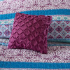Purple Blue & Grey Geometric Coverlet Set AND Decorative Pillows (Joni-Purple-Cov)