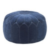 Blue Kelsey Round Pouf Ottoman (Blue Kelsey-Benches)