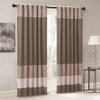 Taupe & Brown Pintucked Faux Silk Curtain Panel w/Back Tabs - 50x84" (Amherst-Natural-Panel)