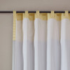 Grey & Yellow Pintucked Faux Silk Curtain Panel w/Back Tabs - 50x84" (Amherst-Yellow-Panel)