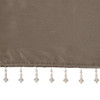 Pewter Faux Silk DIY Twisted Tab Top Window Valance w/Hanging Beads (Emilia-Pewter-val)