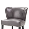 Grey Hilton Faux Leather Armless Accent Chair w/Wood Legs (Hilton-Grey-Chair)