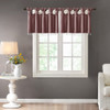 Purple Faux Silk DIY Twisted Tab Top Window Valance w/Hanging Beads (Emilia-Purple-val)