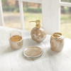 4pc Gold Mosaic Crackle Glass Bathroom Accessory Set (Mosaic-Gold)