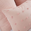 7pc Pink Cotton Tufts Duvet Cover Set AND Decorative Pillows (Brooklyn-Pink-duv)