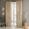 Tan Faux Silk Embroidered Lined Rod Pocket Curtain Panel (Andora-Tan-Panel)