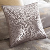 Grey White & Gold Oversized Comforter Set AND Metallic Decorative Pillows (Graphix-Grey)
