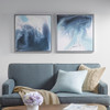 Blue Lagoon Blue 2 Gel Coat Framed Canvas 2 Piece Set (Blue Lagoon -Blue-Art) 