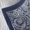 12pc Navy Blue Paisley Jacquard Weave Comforter Set AND Sheet Set (Aubrey-Navy)