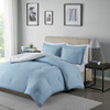 Blue & White Reversible Striped Down Alternative Comforter AND Shams (Hayden-Blue)