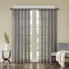 Set of 2 Solid Grey Crushed Sheer Window Panels - Rod Pocket or Back Tab Top (Harper-Grey-window)