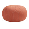 Orange Kelsey Oversized Round Pouf Ottoman w/Stitching (Kelsey-Orange-Benches)