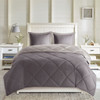 Charcoal & Grey Microfiber Down Alternative Comforter AND Decorative Shams (Larkspur-Charcoal/Grey)