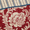 6pc Red Ivory & Blue Floral Coverlet Quilt Set AND Decorative Pillows (Lucy-Red-cov)