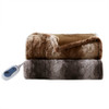 Luxury Oversized Heated Reversible Faux Fur Throw - 50" x 70" - 3 Settings (Zuri Oversized Heated-Throw)