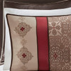 24pc Red & Brown Embroidered Comforter Set, Sheets, Pillows, Curtains AND More (Delaney-Red)